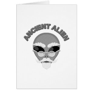 Annent Alien Head Newsprint Hälsningskort
