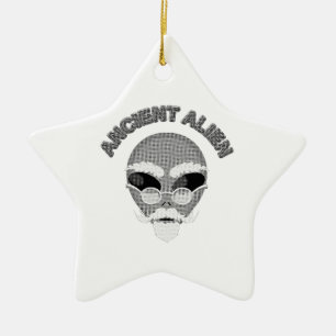 Annent Alien Head Newsprint Julgransprydnad Keramik