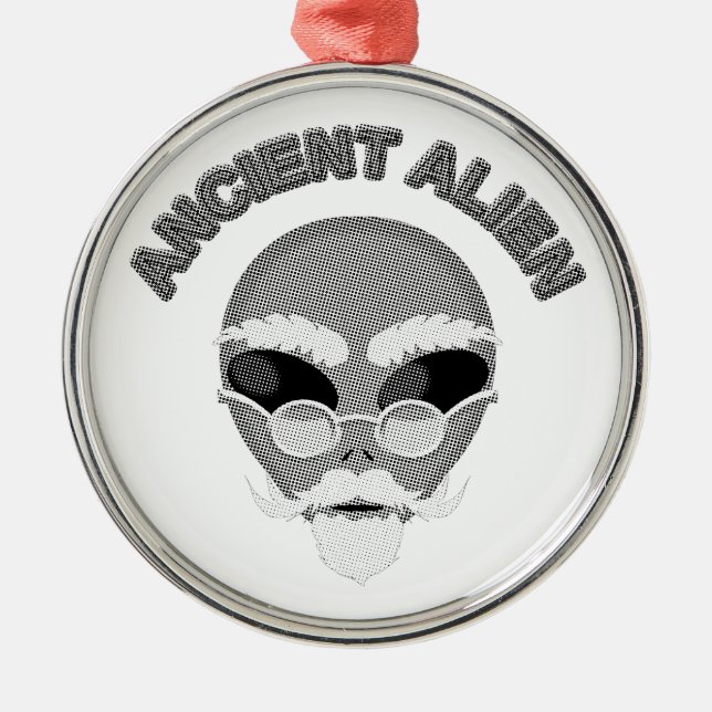 Annent Alien Head Newsprint Julgransprydnad Metall (Framsidan)
