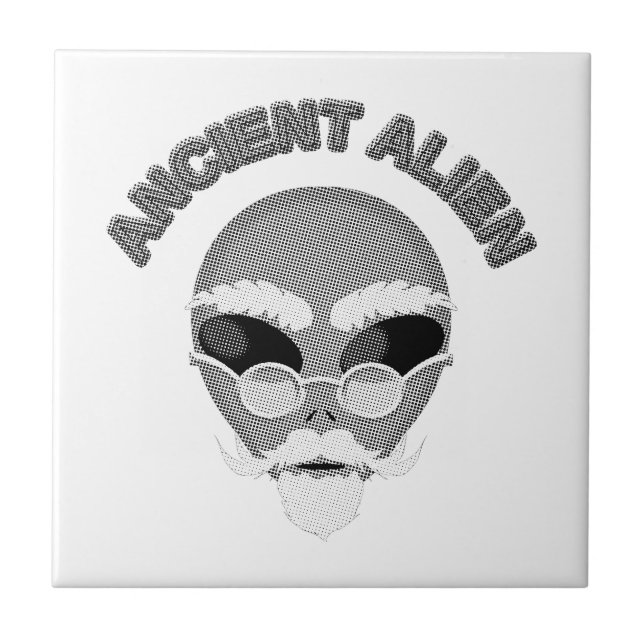 Annent Alien Head Newsprint Kakelplatta (Framsidan)
