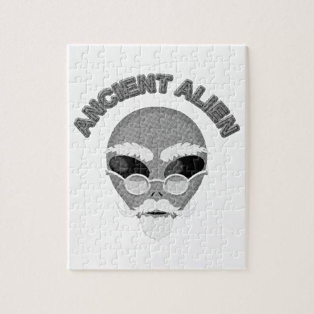 Annent Alien Head Newsprint Pussel (Vertikal)