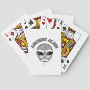 Annent Alien Head Newsprint Spel Kort