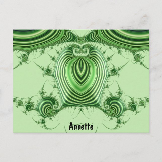 ANNETTE ~ 3D-designmönster ~ Julgrönt ~ Vykort (Framsida)