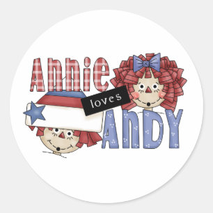 Annie älskar Andy Ragdoll Runt Klistermärke