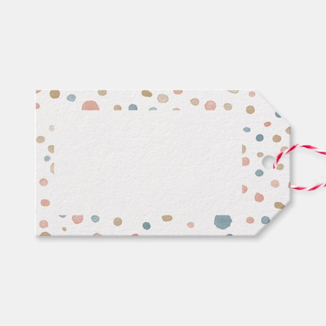 Annie Confetti Watercolor Dots Gift Märkre Presentetikett (Framsidan (Horizontal))