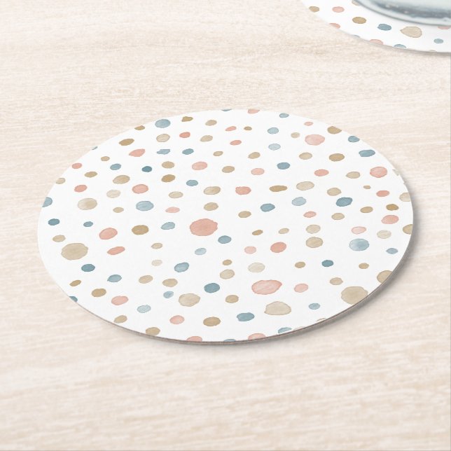 Annie Confetti Watercolorprickar Pappersunderlägg Underlägg Papper Rund (Vinklad)