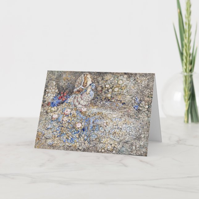 Annie Fransk Dam i Ro Garden Anteckningskort (Framsida)