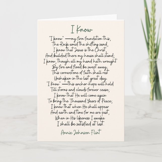 Annie Johnson Flint Poetry Greeting Card Kort (Framsida)