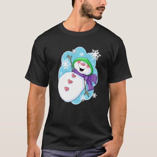 Annie Lang Go Snö Snögubbe T Shirt (Framsida)