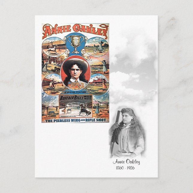 Annie Oakley 1860-1926 - vykort (Framsida)