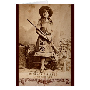 Annie Oakley Sepia Hälsningskort
