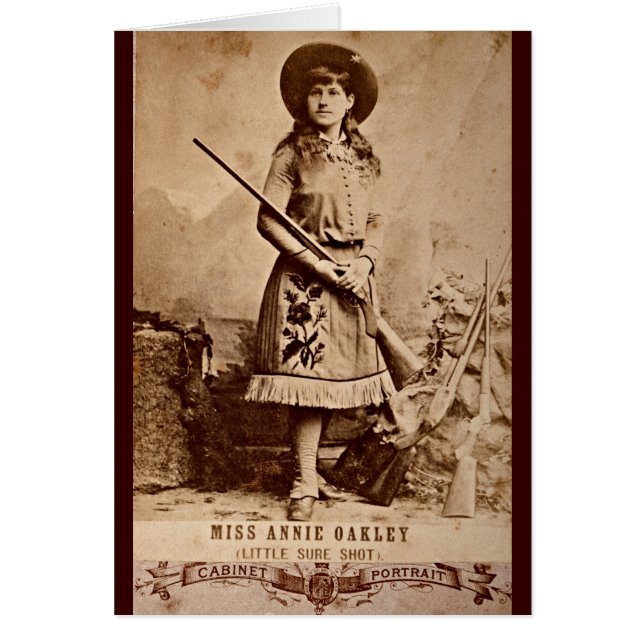 Annie Oakley Sepia Hälsningskort (Framsidan)