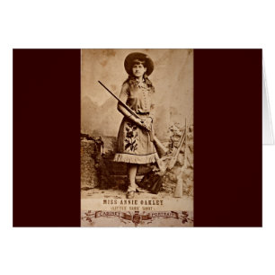 Annie Oakley Sepia Hälsningskort