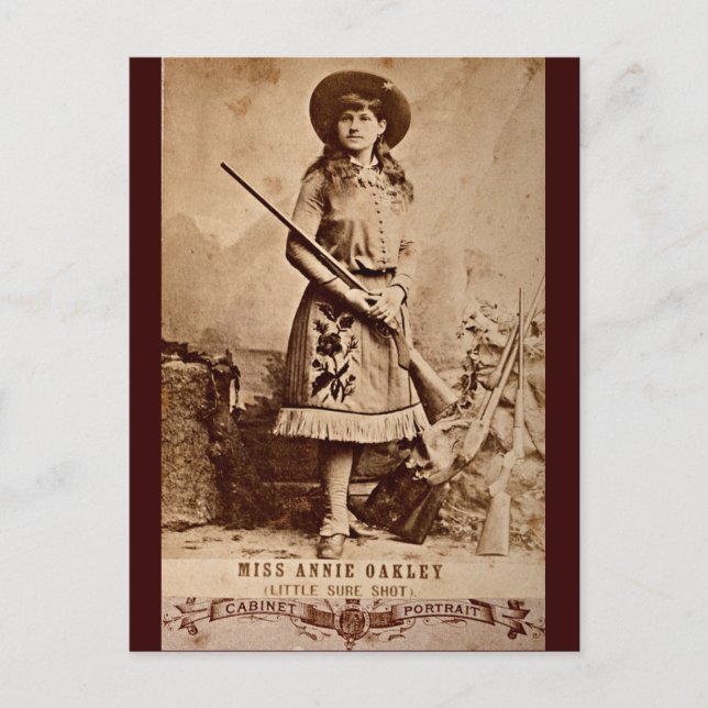Annie Oakley Sepia Vykort (Framsida)