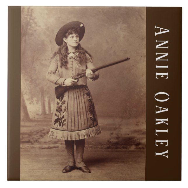 Annie Oakley Sharpshooter Ceramic Tile Kakelplatta (Framsidan)