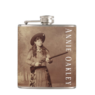 Annie Oakley Sharpshooter Vinyl Wrapped Flask Fickplunta