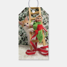 Annie och Elf - Cat/Kitten Gift-Märkrn Presentetikett
