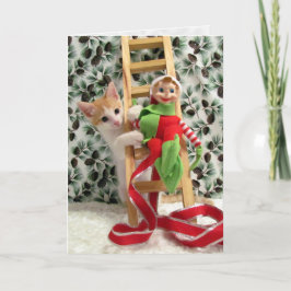 Annie och Elf - Katt/Kitten julkort Helgkort