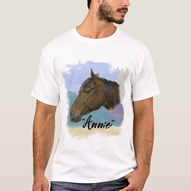  “Annie” – Portrait of a Horse - Personalize Your T Shirt (Framsida)