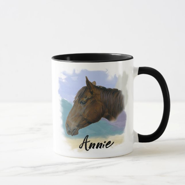 “Annie” – Porträtt av en häst - Anpassa din egen Mugg (Höger)