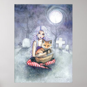 Annie's Fox Gotisk Flicka och Räv Poster