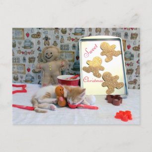 Annie's Gingerbröd - Katt/Kitten Jul Helg Vykort