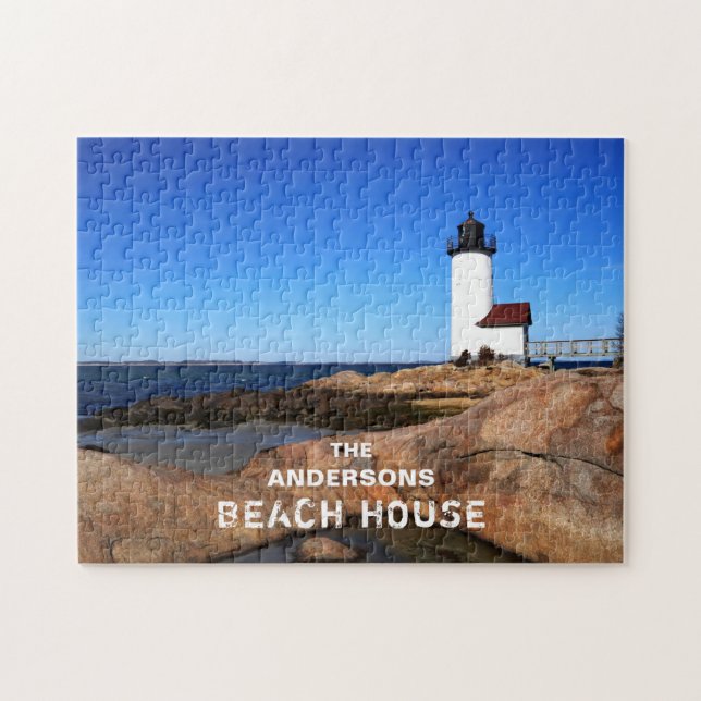 Annisquam Anpassningsbar Ocean Beach Lighthouse Pussel (Horisontell)