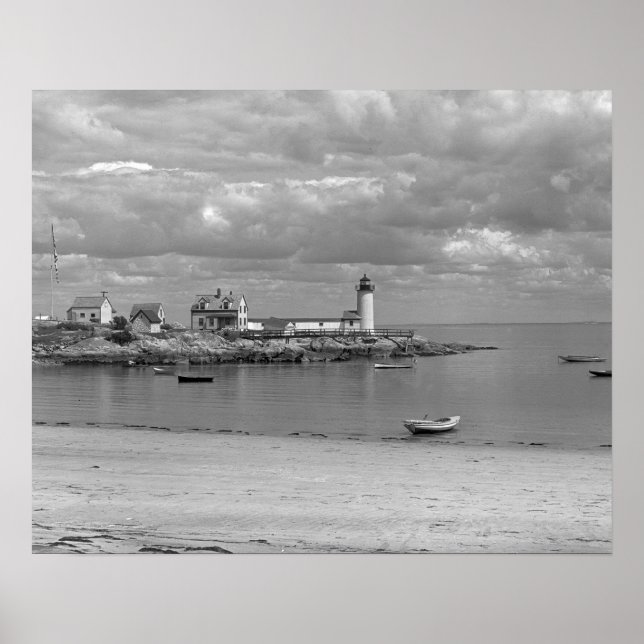 Annisquam Harbor Lighthouse, 1910. Gammalt foto Poster (Framsidan)