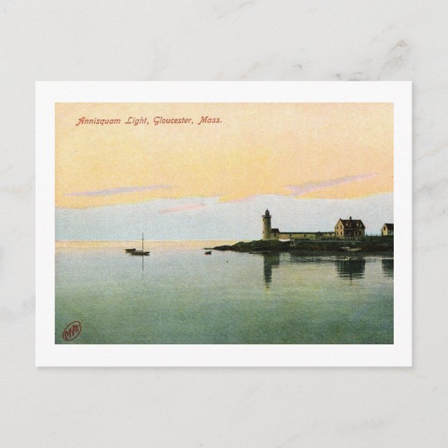 Annisquam Lighthouse, Gloucester, MORSA Vintage Vykort (Framsida)