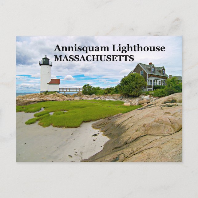 Annisquam Lighthouse, Massachusetts Postcard Vykort (Framsida)