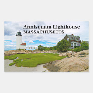 Annisquam Lighthouse, Massachusetts Stickers Rektangulärt Klistermärke