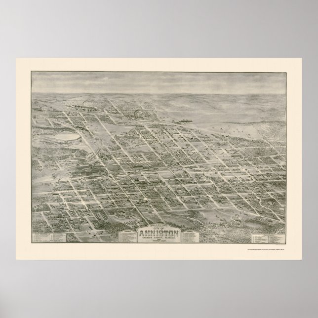 Anniston, AL Panoramic Karta - 1903 Poster (Framsidan)