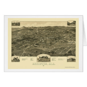 Anniston panorama- karta för AL - 1887 Hälsningskort