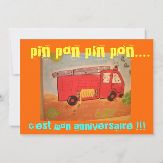 anniversaire  pompiers inbjudningar (Framsida)