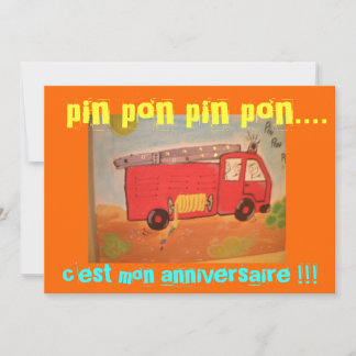 anniversaire  pompiers inbjudningar
