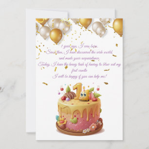 Anniversaire Première bougie - inbjudan