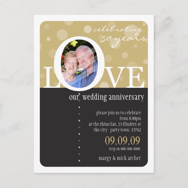 ANNIVERSÄR INBJUDAN: LOVEbubbles 1 Inbjudan Vykort (Framsida)