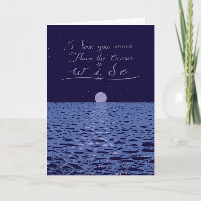 Anniversary Card Ocean at Night Kort (Framsida)