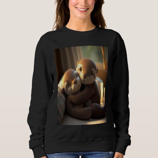 Anniversary Otter Present Sweet Huggable Otter T Shirt (Framsida)