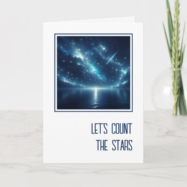 Anniversary Shooting Star Over Water Kort (Framsida)