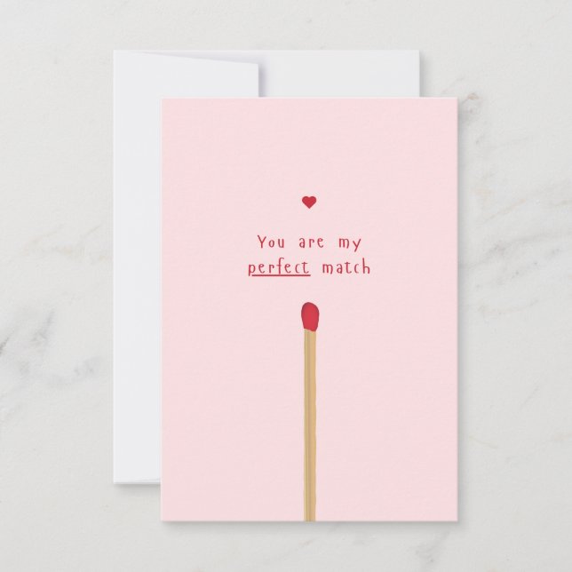 Anniversary Valentine Card, perfect match (Framsida)