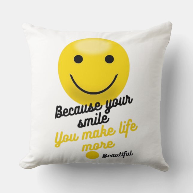 Anniversary & Valentine Couple Pillow | Cute Smile Kudde (Framsida)