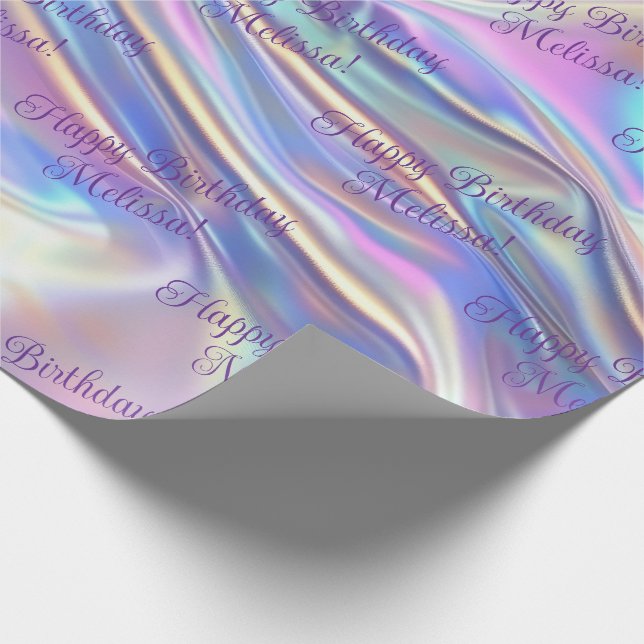 Anniversary Wedding Birthday Iridescent Fabric Presentpapper (Hörn)