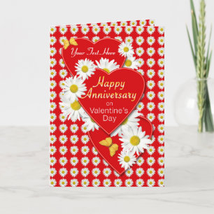 Anniversay på Alla hjärtans Daisy-kort Helgkort