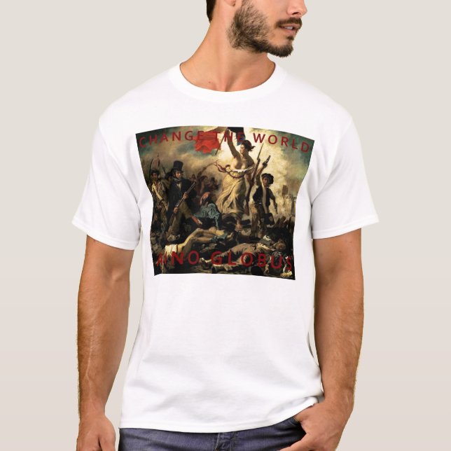 Anno Globus - frihet vid den Delacroix t-skjortan Tee (Framsida)