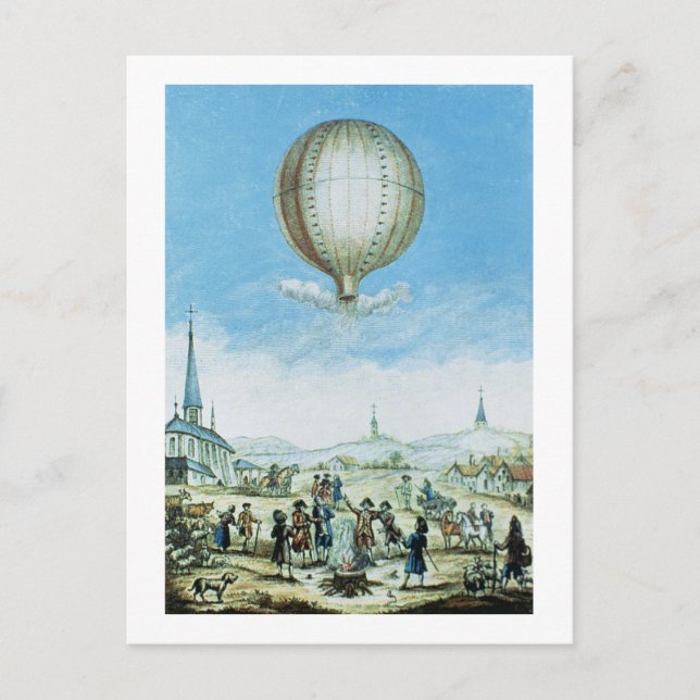 Annonays syn på Vivarais och första flygning o Vykort (Framsida)