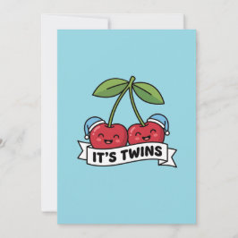 Annonce Jumeaux Garçons It's Twins Cerises Bonnets Inbjudningar