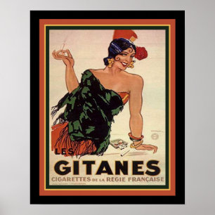 Annons 1931 för Gitanes art décocigarett Poster