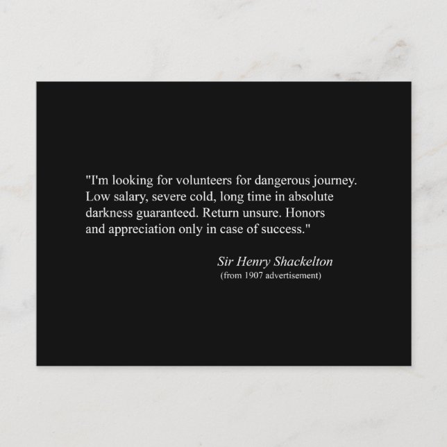 Annons för 1907 Shackelton NIMROD Expedition Vykort (Framsida)