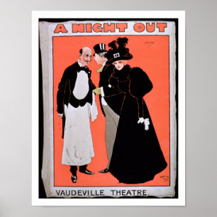 Annons för "A Natt ut", vid Vaudeville Poster